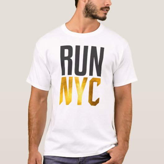 NYC走の複数形 |マラソンランナー Tシャツ (正面)