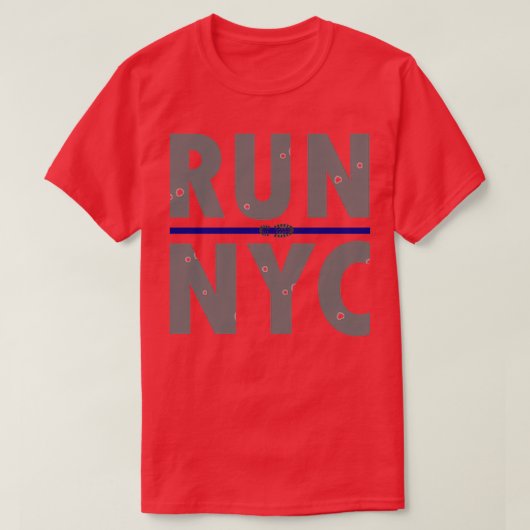 NYC走ニューヨーク市ランナーズマラソン Tシャツ (デザイン正面)