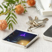 NYC超高層ビルパープルエンパイアステート建物ナイト キーホルダー (側面)