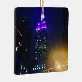 NYC超高層ビルパープルエンパイアステート建物ナイト セラミックオーナメント (右)