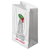 NYC超高層ビルリースメリークリスマスニューヨーク スモールペーパーバッグ (正面アングル)