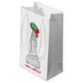 NYC超高層ビルリースメリークリスマスニューヨーク スモールペーパーバッグ (裏面アングル)