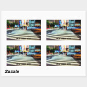 NYC通り抽象芸術シール 長方形シール (シート)