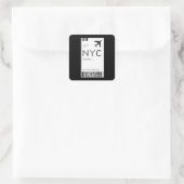 NYC飛行機チケット スクエアシール (バッグ)