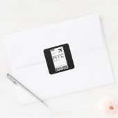 NYC飛行機チケット スクエアシール (封筒)