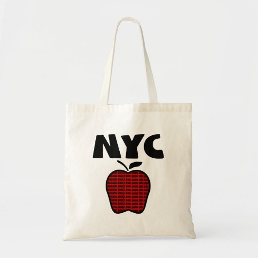 NYC -すべての5つの自治区が付いている大きいApple トートバッグ (正面)
