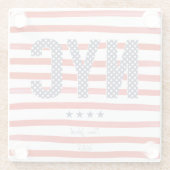 NYC |の赤、白く及び青のデザイン ガラスコースター (裏面)