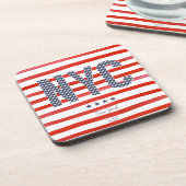 NYC |の赤、白く及び青のデザイン コースター (左側)