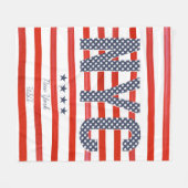 NYC |の赤、白く及び青のデザイン フリースブランケット (正面(横))