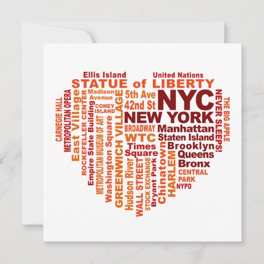 NYC への招待 - カスタマイズ可能！ 招待状 (正面)