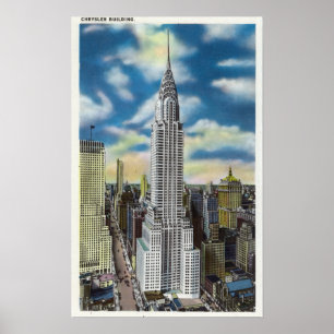 NYC、クライスラのYorkExteriorの新しい眺め ポスター