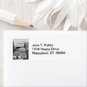 NYC:クライスラー建物、Flatiron B&W 001の背面 ラベル (インサイチュ)