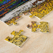 NYC:サイケデリックブルックリン・ブリッジ#1 ジグソーパズル (側面)