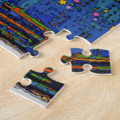 NYC:サイケデリックブルックリン・ブリッジ#2 ジグソーパズル (側面)