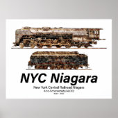 NYC ナイアガラ アメリカの列車 蒸気機関車 ポスター (正面)