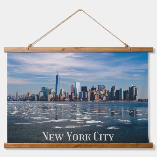 NYC – ニューヨークシティスカイライン |美しいビッグアップル 吊り下げ型タペストリー (正面)