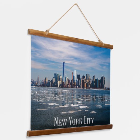 NYC – ニューヨークシティスカイライン |美しいビッグアップル 吊り下げ型タペストリー (傾斜あり)