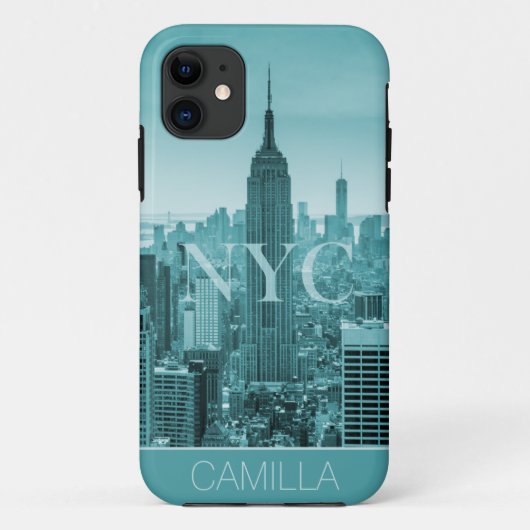 NYC ニューヨーク マンハッタン エンパイアステート ビルのスカイライン オーダーメイド Case-Mate iPhoneケース (裏面)