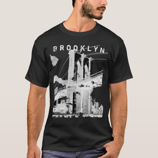 NYC: ブルックリン橋のワイシャツ Tシャツ (正面)
