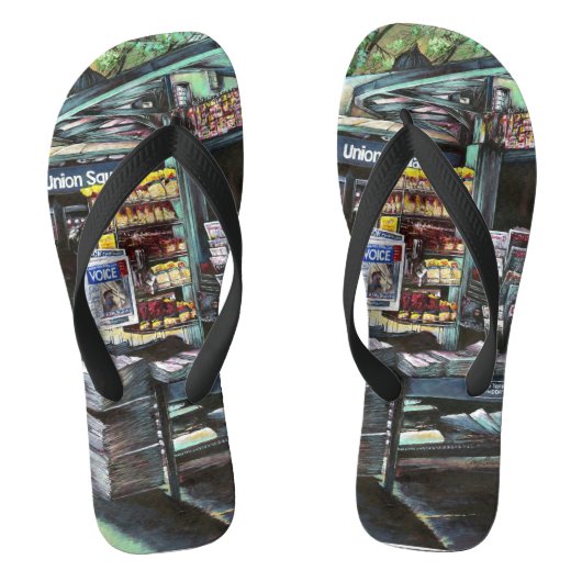 NYC、ユニオン·スクエア、クリソコリア·モーニング ビーチサンダル (フットベッド)