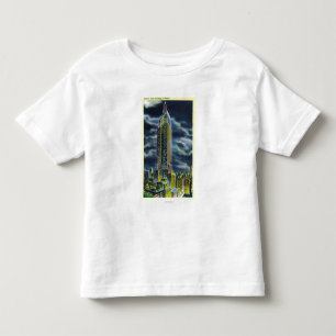 NYC、夜に造っているYorkEmpireの新しい州 トドラーTシャツ