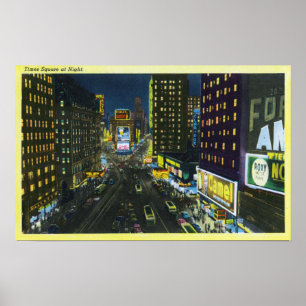 NYC、夜のタイムズ・スクエアの新しいYorkView # 1 ポスター