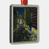 NYC、夜のタイムズ・スクエアの新しいYorkView # 1 メタルオーナメント (右)
