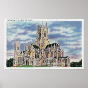 NYC、聖ヨハネの新しいYorkCathedral神 ポスター