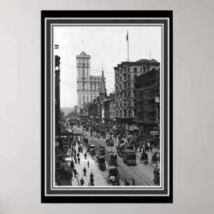 NYC 1910ヴィンテージB&W写真13 x 19 ポスター
