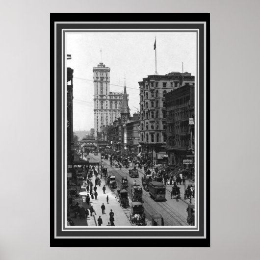 NYC 1910ヴィンテージB&W写真13 x 19 ポスター (正面)