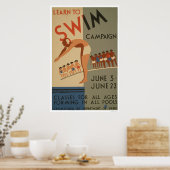 NYC 1940 WPA学をスイムするには ポスター (キッチン)