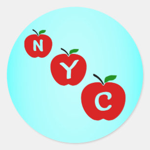 NYC 3赤リンゴ茎葉付き ラウンドシール