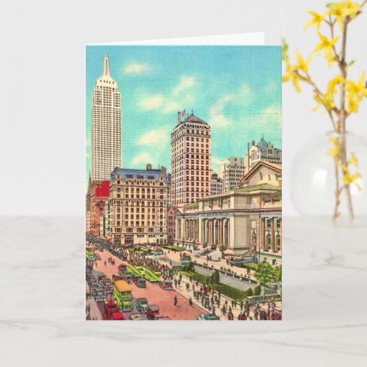 NYC - 42ndストリート＆5thアベニュー カード (黄色い花)