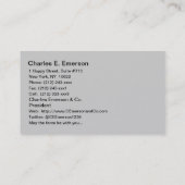 NYC - B&W --を造るクライスラの上 名刺 (裏面)