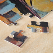 NYC Brooklyn Bridge Sunset Cityscape ジグソーパズル (側面)