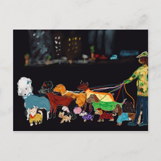 Nyc Dogwalker シーズンポストカード (正面)