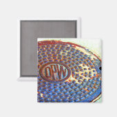 NYC DPWマンホールカバー角磁石 マグネット (正面/裏面)