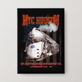 NYC Dreyfuss Hudson Locomotive. American flag 缶バッジ (正面)
