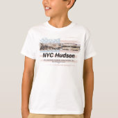 NYC Dreyfuss Hudson Locomotive. American flag Tシャツ (正面)