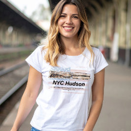 NYC Dreyfuss Hudson Locomotive. American flag Tシャツ