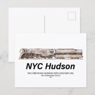 NYC Dreyfuss Hudson Steam Locomotive. Profile ポストカード