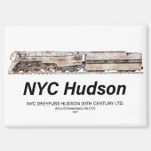 NYC Dreyfuss Hudson Steam Locomotive. Profile マグネット (正面)