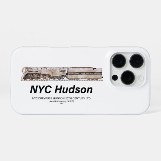 NYC Dreyfuss Hudson Steam Locomotive. Profile iPhoneケース (裏面横)