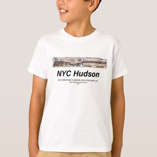 NYC Dreyfuss Hudson Steam Locomotive. Profile Tシャツ (正面)