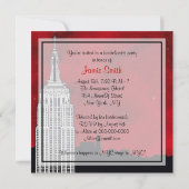 NYC ESBスカイラインシルエットレッドスターリーバチェロレッテ 招待状 (裏面)