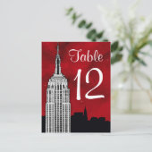 NYC ESB京線シルエットレッドスターリーテーブル番号 ポストカード (スタンド正面)