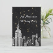 NYC ESB スカイライン エッチング ブラック 星空 バースデー V 招待状 (スタンド正面)