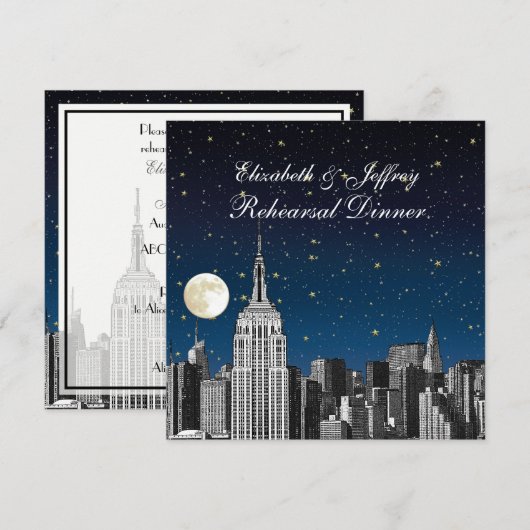 NYC ESB スカイライン ブルースター ムーン リハーサルディナー 招待状 (正面/裏面)