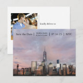 NYC Freedom Tower Photo - Save the Date Post Card 案内ポストカード (正面/裏面)