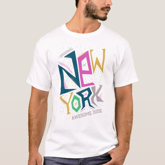 NYC Graffiti Street Art Graphic Tee Urban New York Tシャツ (正面)